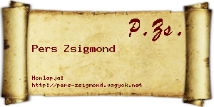 Pers Zsigmond névjegykártya